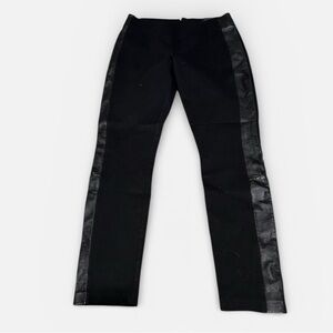J. Crew leather trim Pixie pants black 6